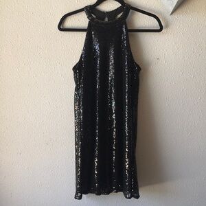 Black sequence mini dress size small